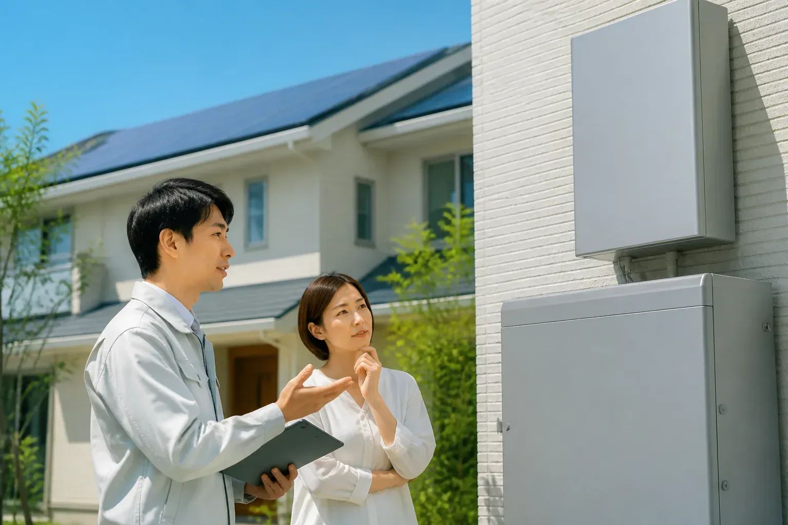 太陽光と蓄電池のある住宅のイメージ