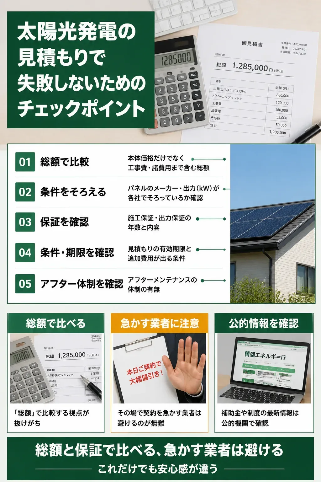失敗しない太陽光発電の業者選びの判定フローチャート