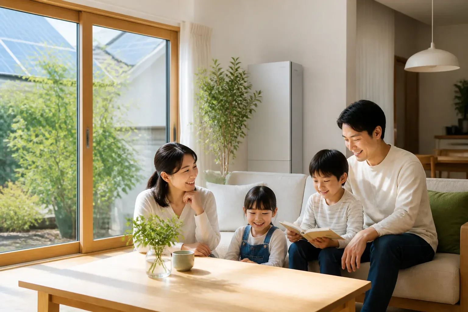 蓄電池を導入した家庭の暮らしのイメージ