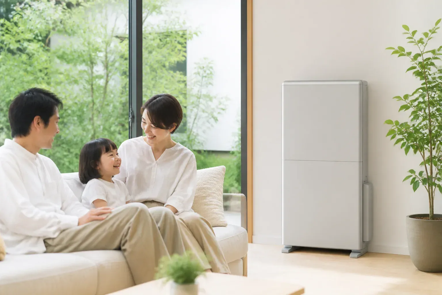 太陽光と蓄電池を導入した戸建て住宅のイメージ