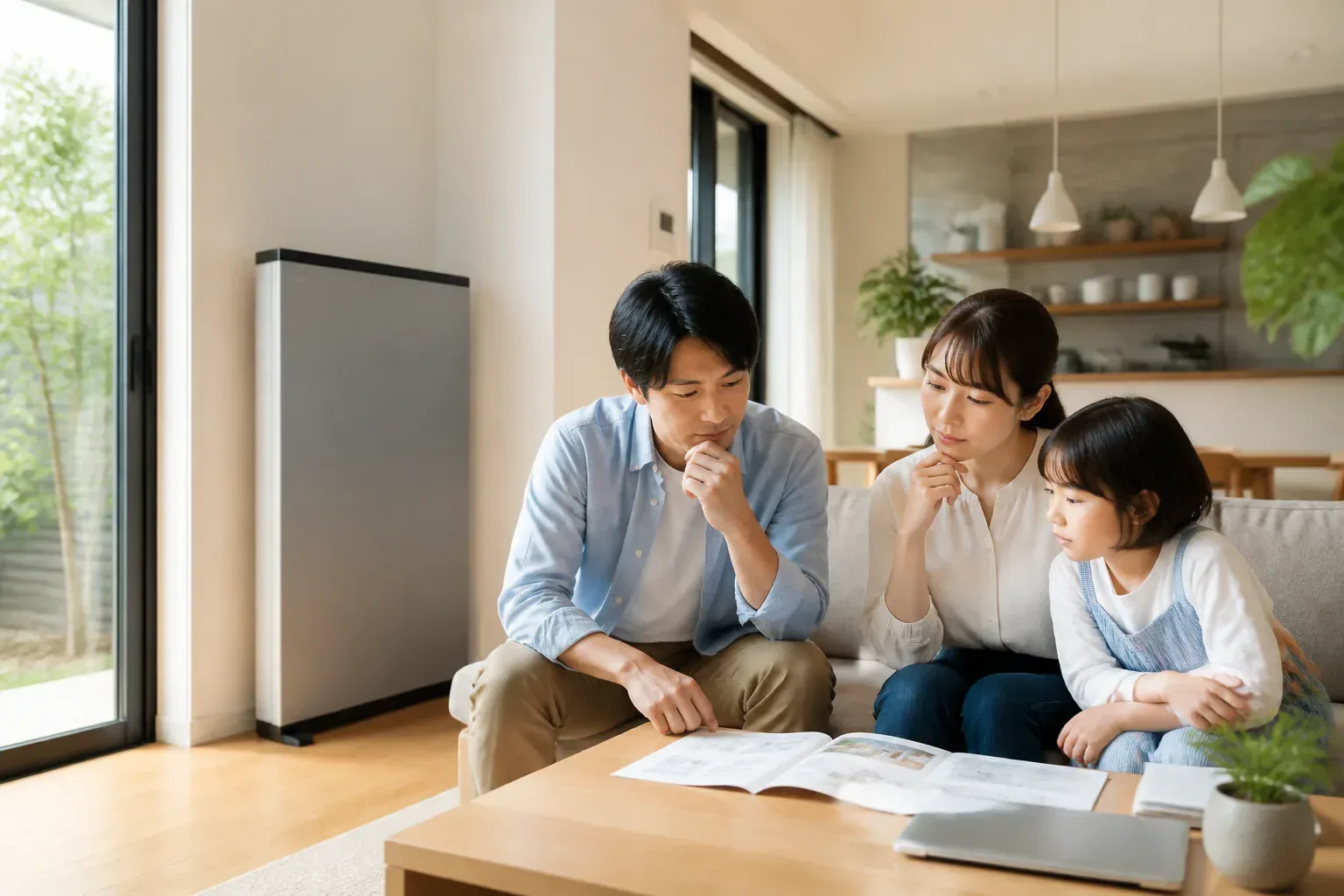 家庭用蓄電池の導入を検討するイメージ