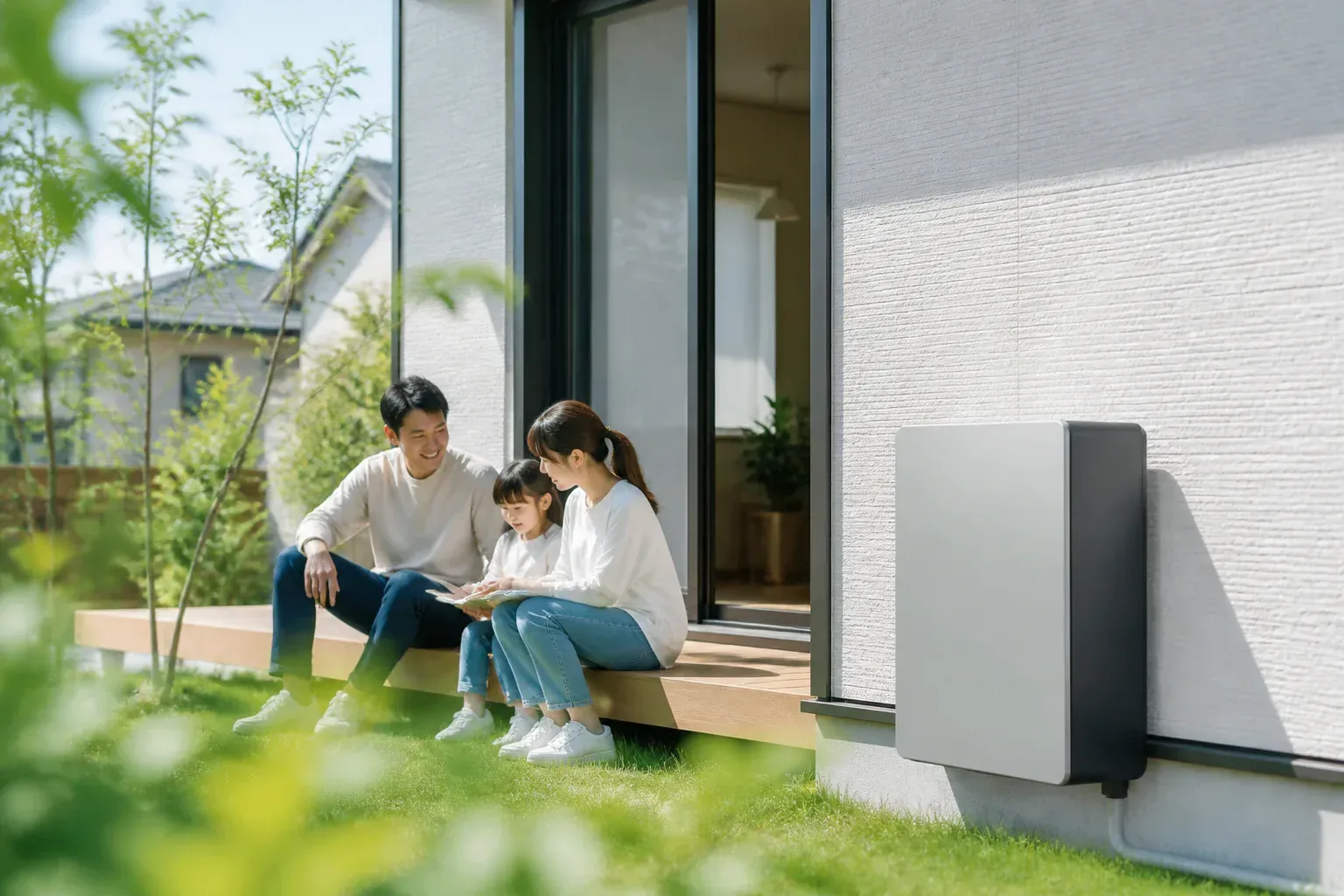 住宅に設置された家庭用蓄電池のイメージ