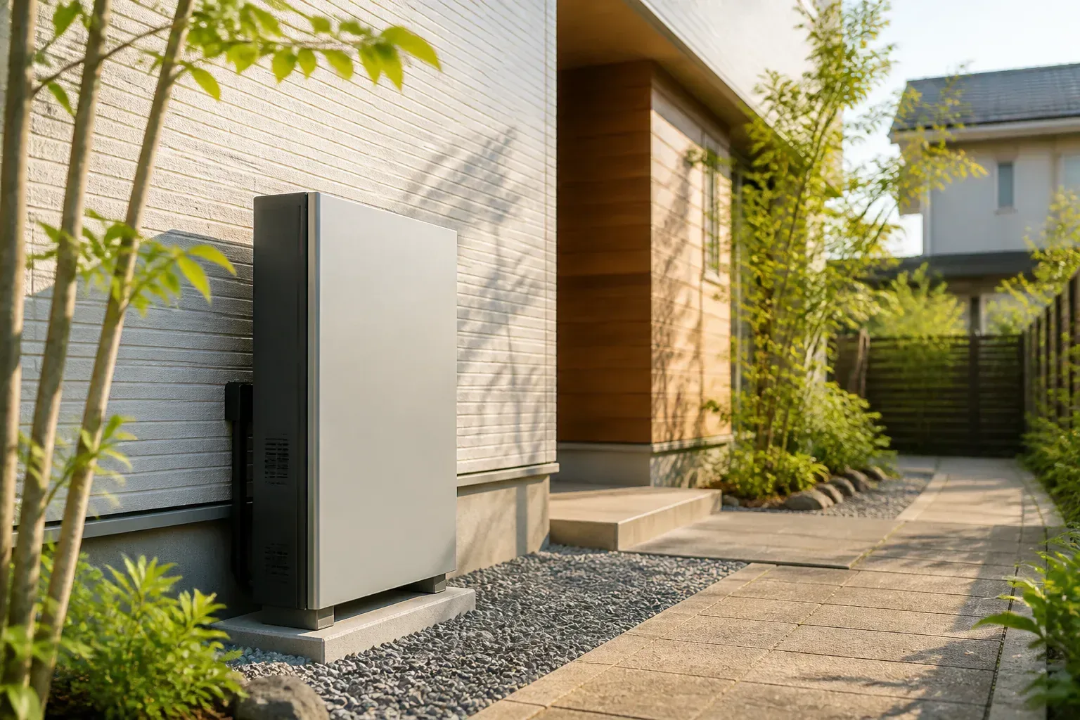 住宅に設置された家庭用蓄電池のイメージ