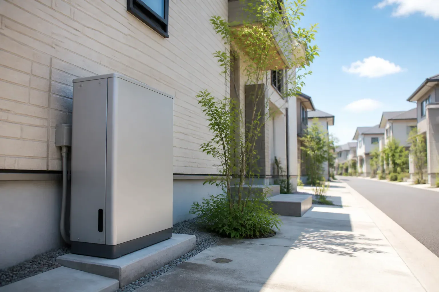 住宅に設置された家庭用蓄電池のイメージ