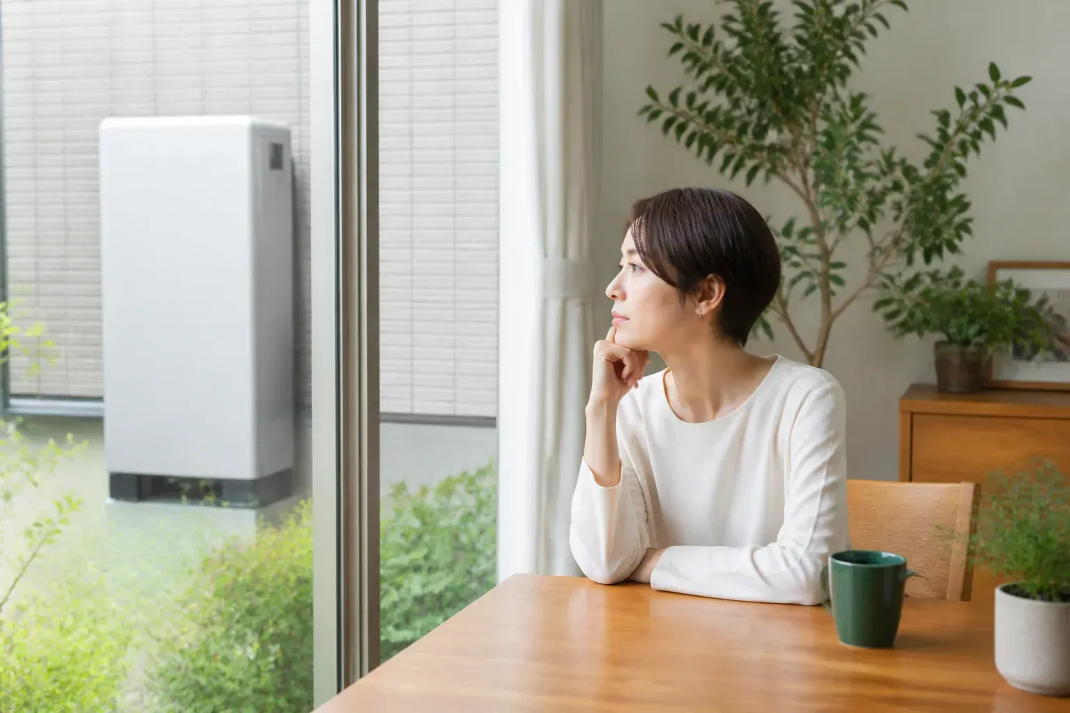 戸建て住宅の外壁付近に設置された蓄電池のイメージ