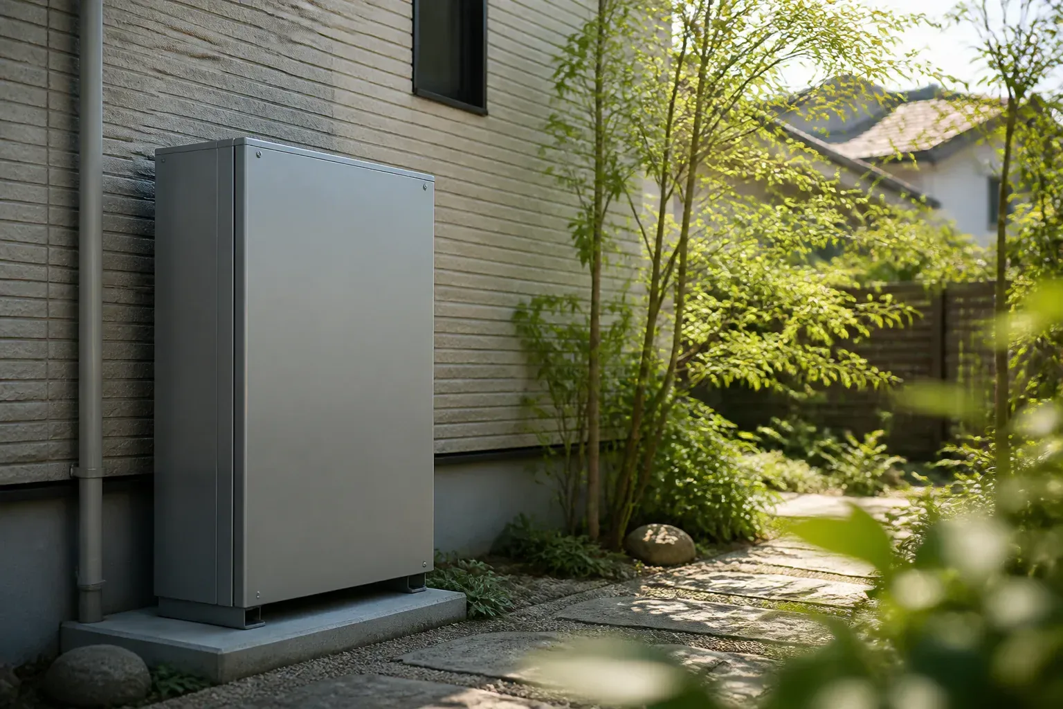 住宅に設置された家庭用蓄電池のイメージ